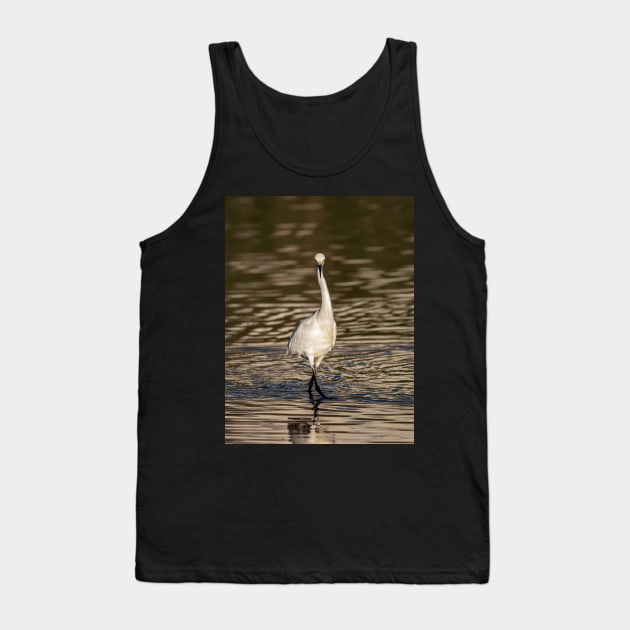 Snowy White Egret Staredown Tank Top by jecphotography